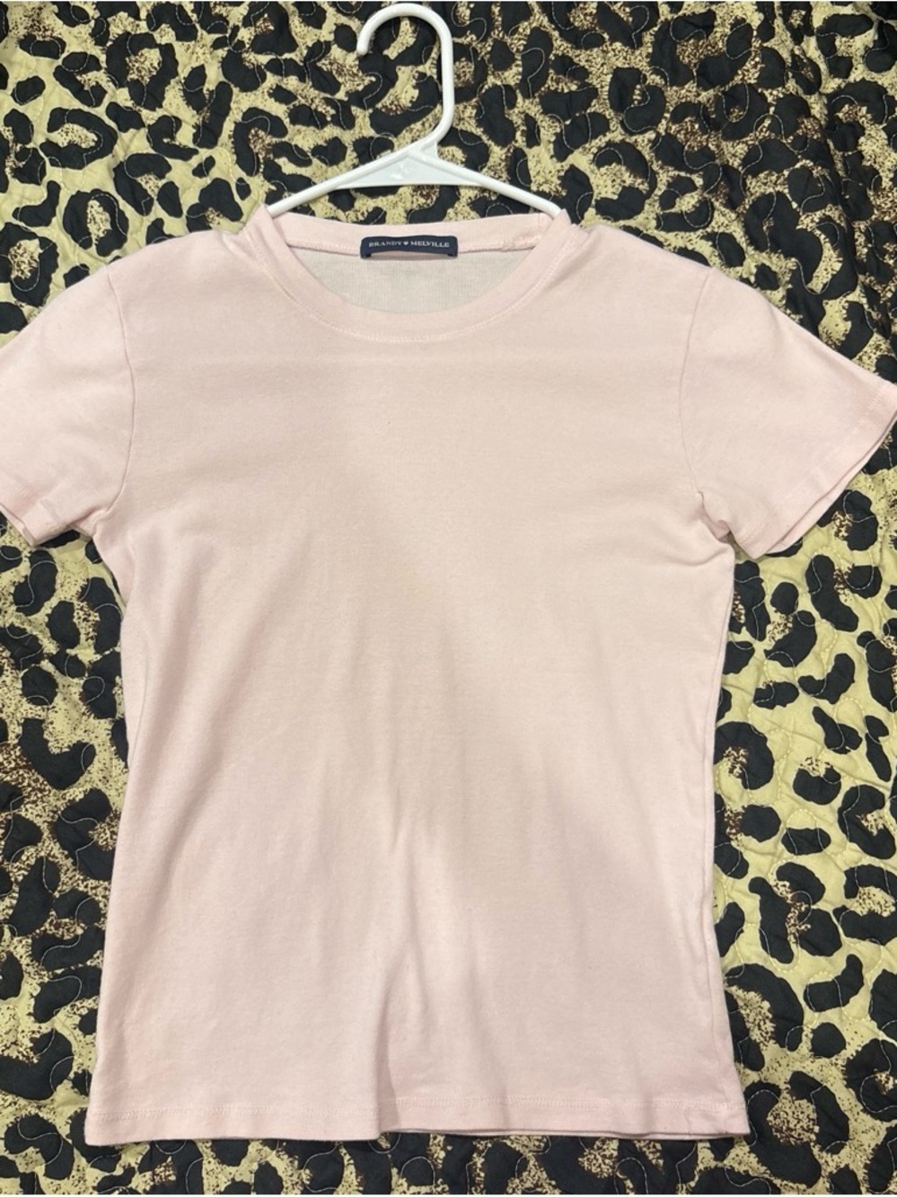 BRANDY MELVILLE Pink Crewneck Short Sleeve Tee
